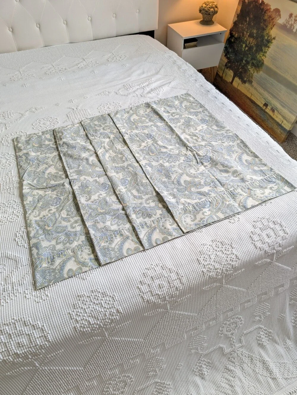 Better Homes and Gardens Paisley Green Cream Pillow Covers Size 19.5